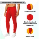 Black & Red & Navy (Tech) XL Men’s Tech Fleece Jogger Sweatpants (3 Pack) - Ideal for Training or Casual Wear